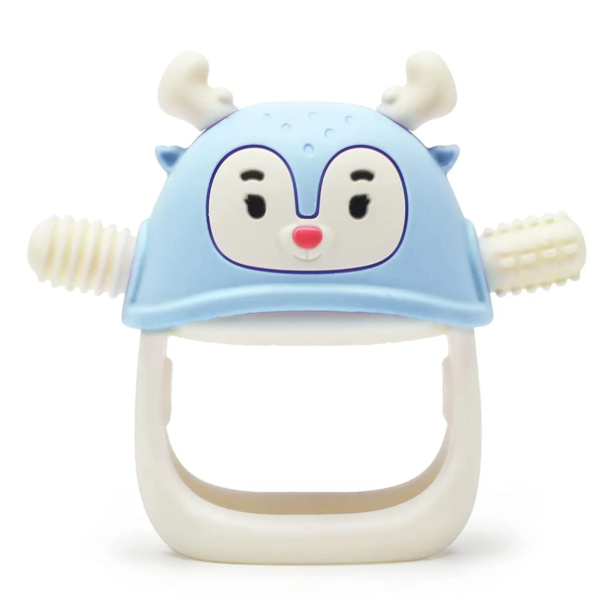 Smily Mia Never Drop Reindeer Chewing Toys For 3M+ Teething Babies - Blue