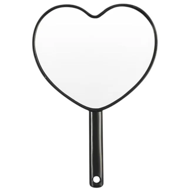 Sweet-Heart Portable Handheld Mirror - Black