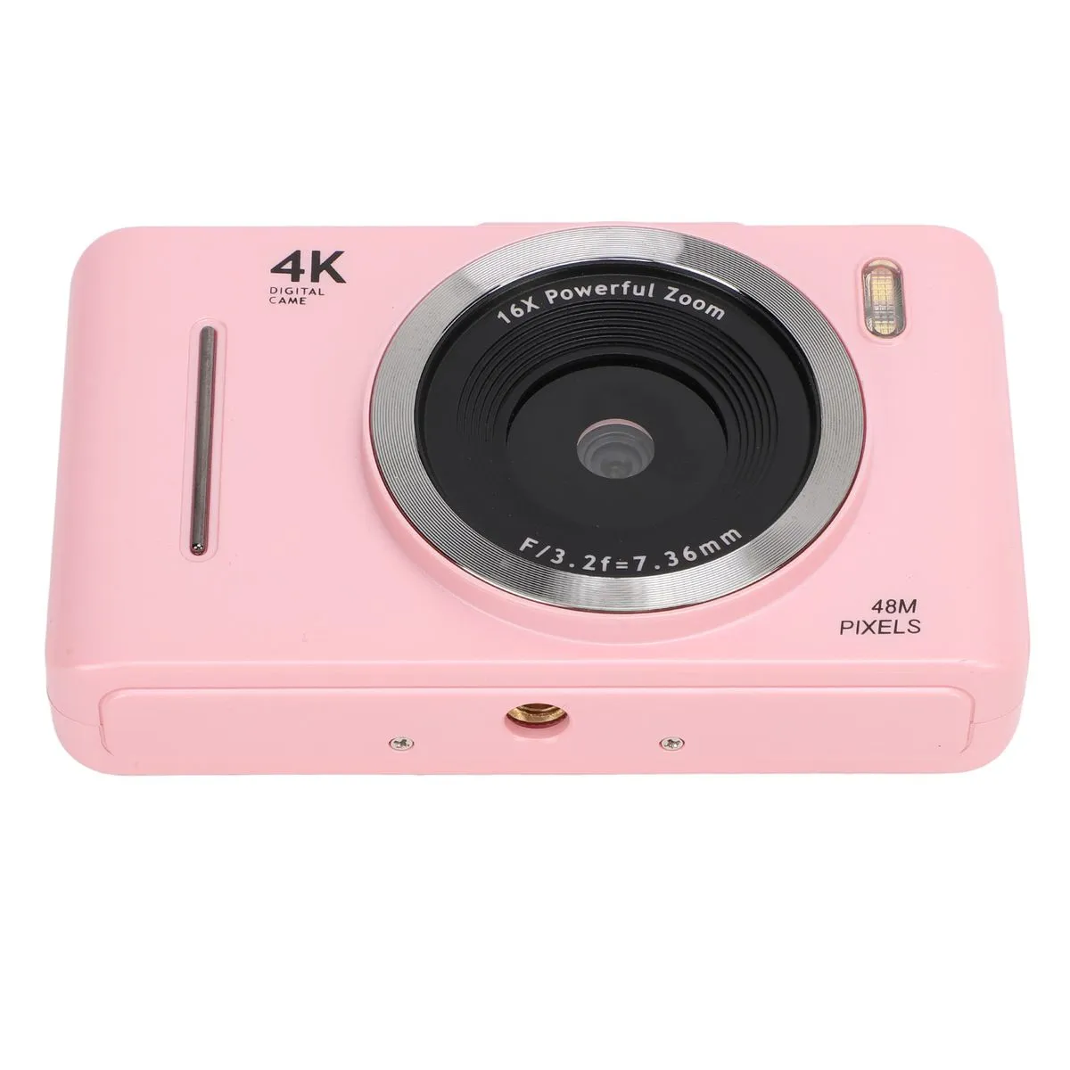 48MP 4K Digital Camera, 16X Zoom, AF, Vintage Style, For Travel, Pink