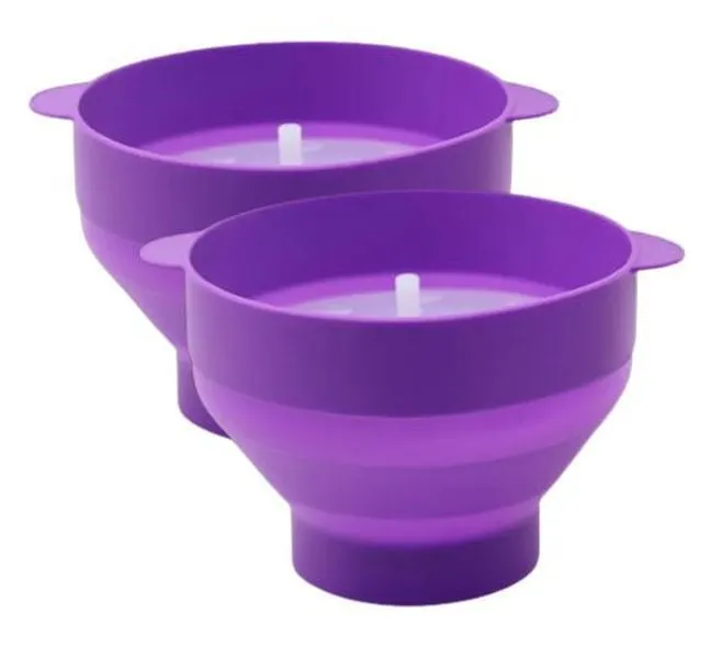 Silicone Microwave Popcorn Maker & Lid Collapsible Purple Gift Star