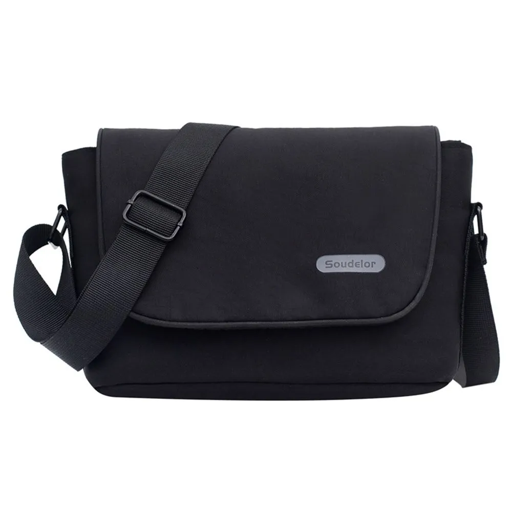 Portable Fashion Breathable DSLR Shoulder Camera Bag - Black