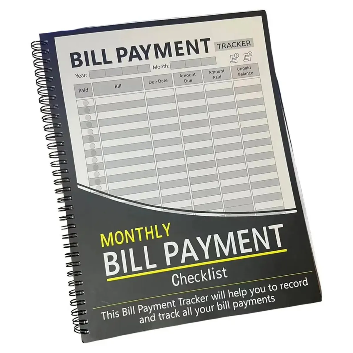 Monthly Bill Organizer Payment Tracker Planner Notebook for Men Women