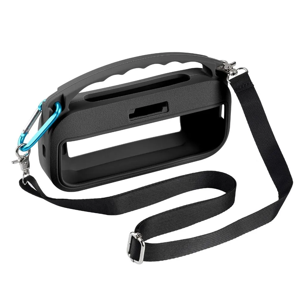 Silicone Protective Case for Speaker Protections Shockproof Dustproof Shell - Black