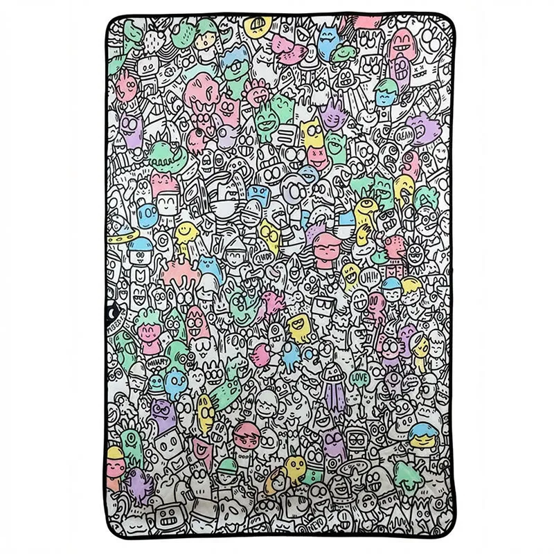 Plush Blanket of Children's Paintings And Doodles