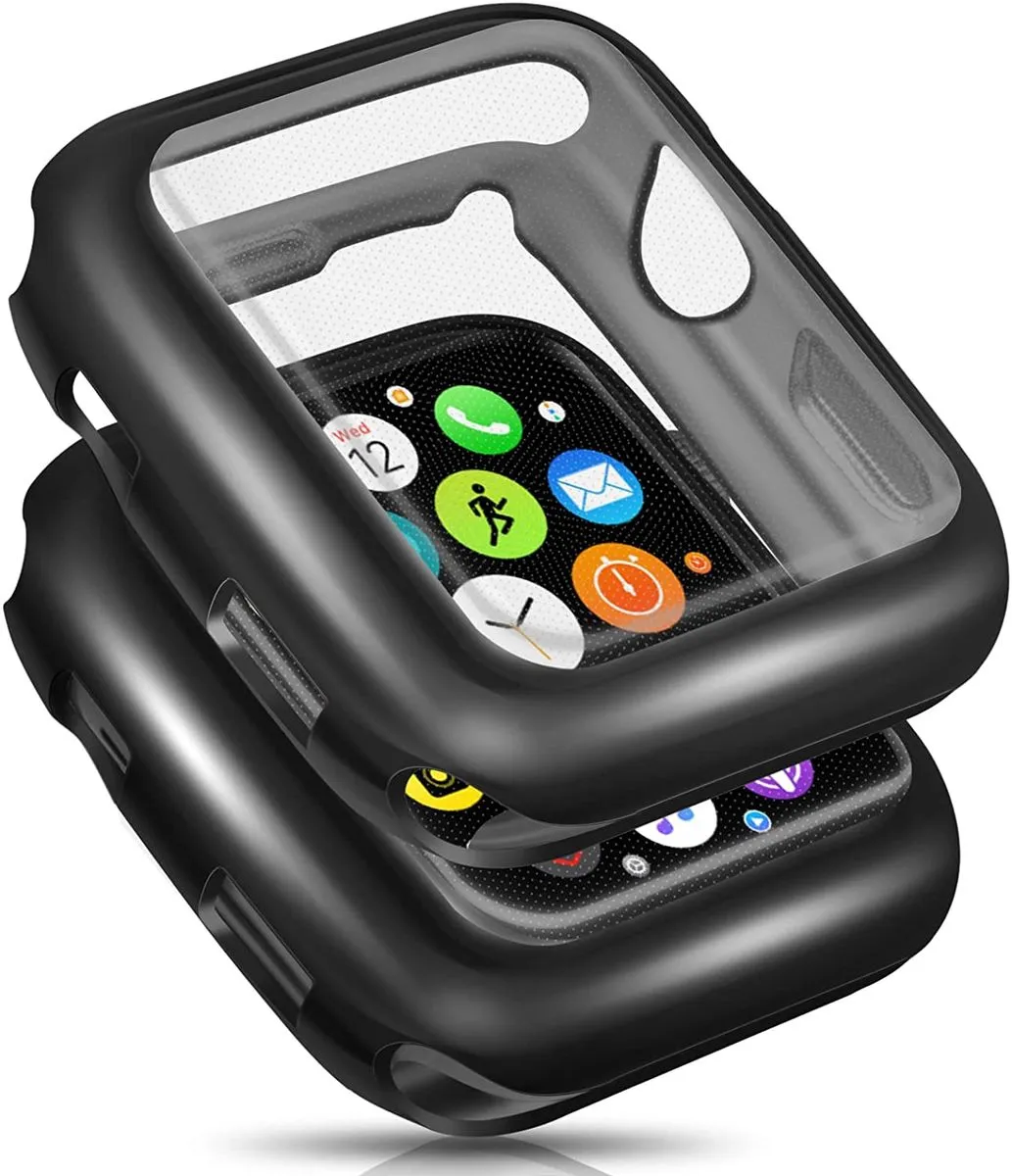 Soft Gel Case & Screen protector for Apple Watch - 40mm - Black