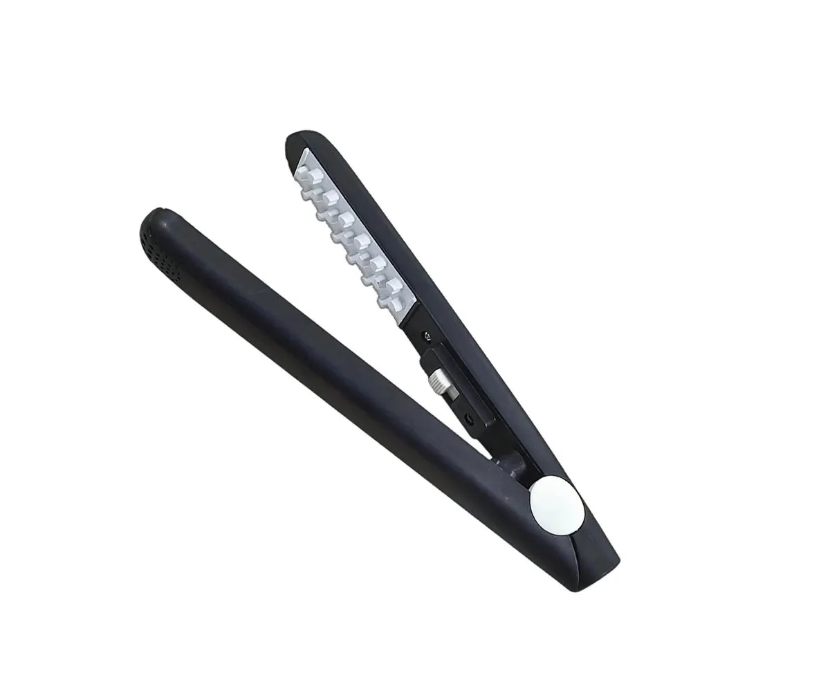 Mini Travel/Daily Use 3D Grid Fluffy Corn Scald Volumizer Hair Curling Iron - Black