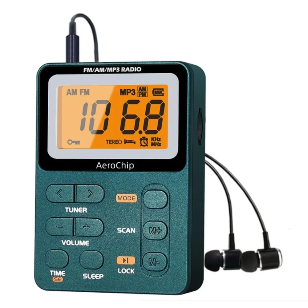 Portable Radio AM FM, Rechargeable Pocket Speaker Best Reception DigitalMP3