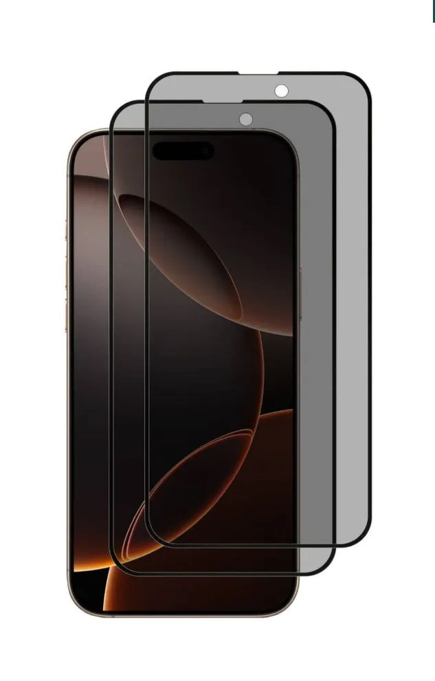 Premium Screen Protectors compatible with iPhone 16 Pro Max - 2 Pack - Black
