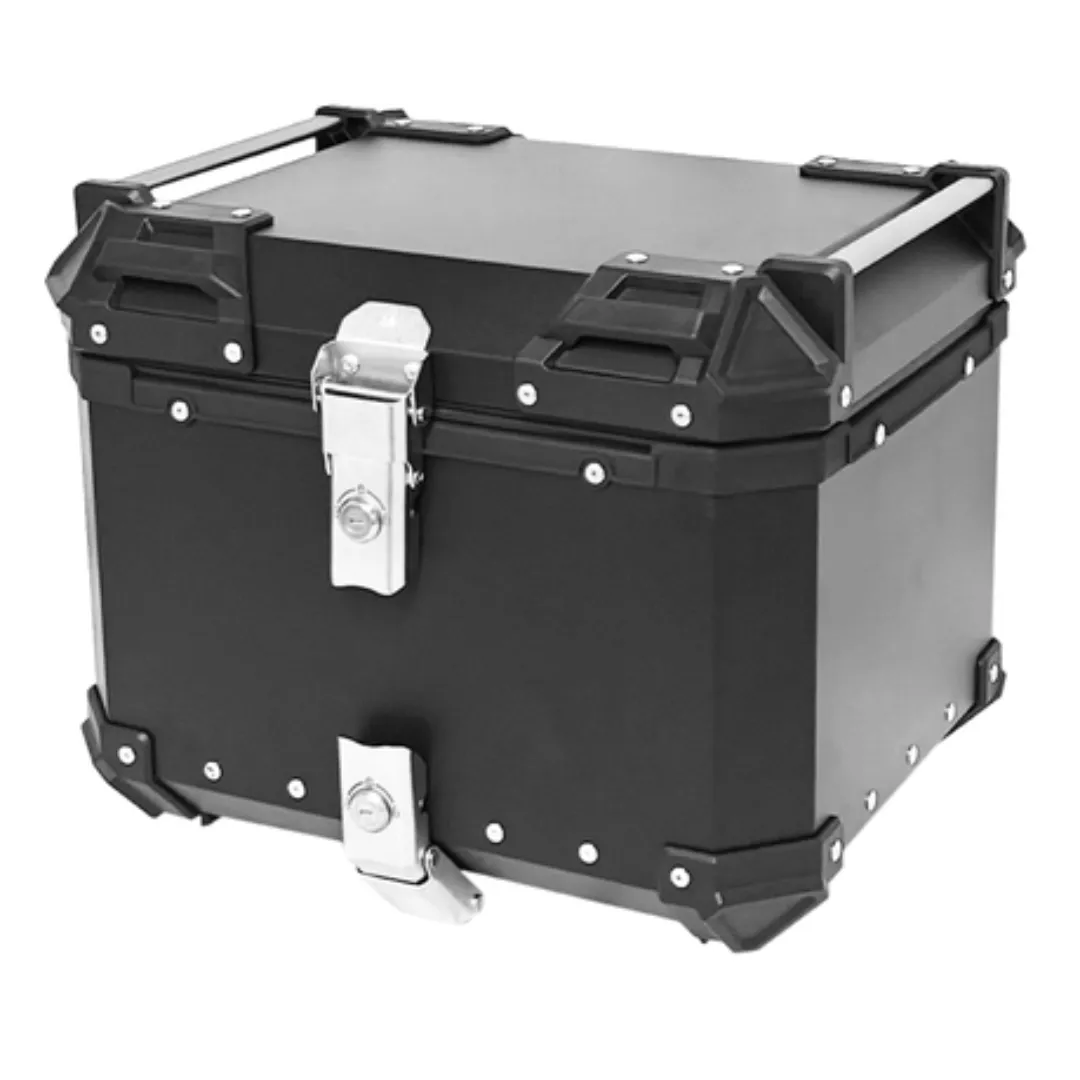 45L Aluminum Alloy Motorcycle Tail Box Top Case Trunk with 2 Locks