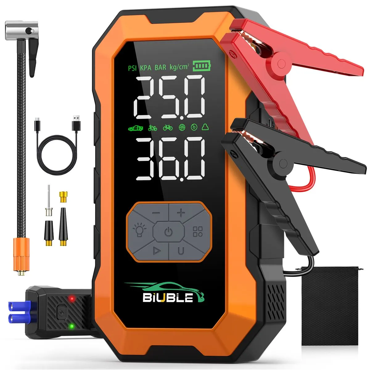 BIUBLE Smart Jump Starter with Air Compressor Powerbank Flashlight For Car