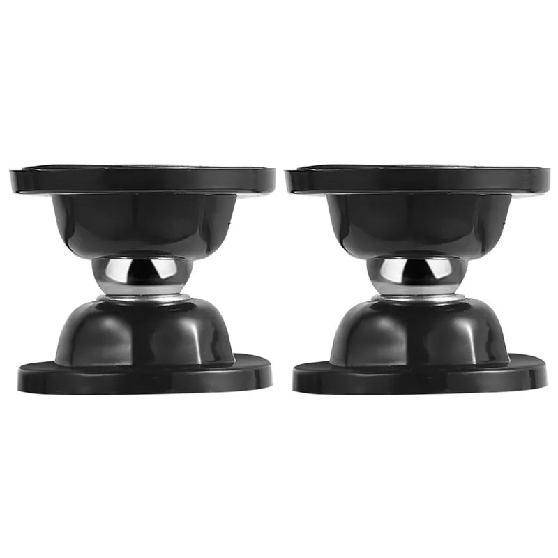 Magnetic Door Stop with PVC Rubber Cover - 2 Pack - Black