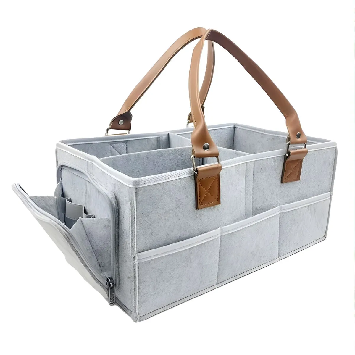 Baby Diaper Storage Box/Portable Baby Room Basket - Felt Bag