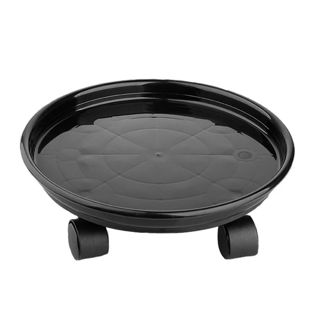 4 Pack Black 30CM Wheeled Resin Trays