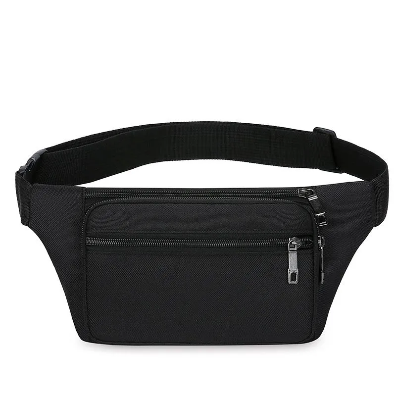 Unisex Large Capacity Waist Bag - Black