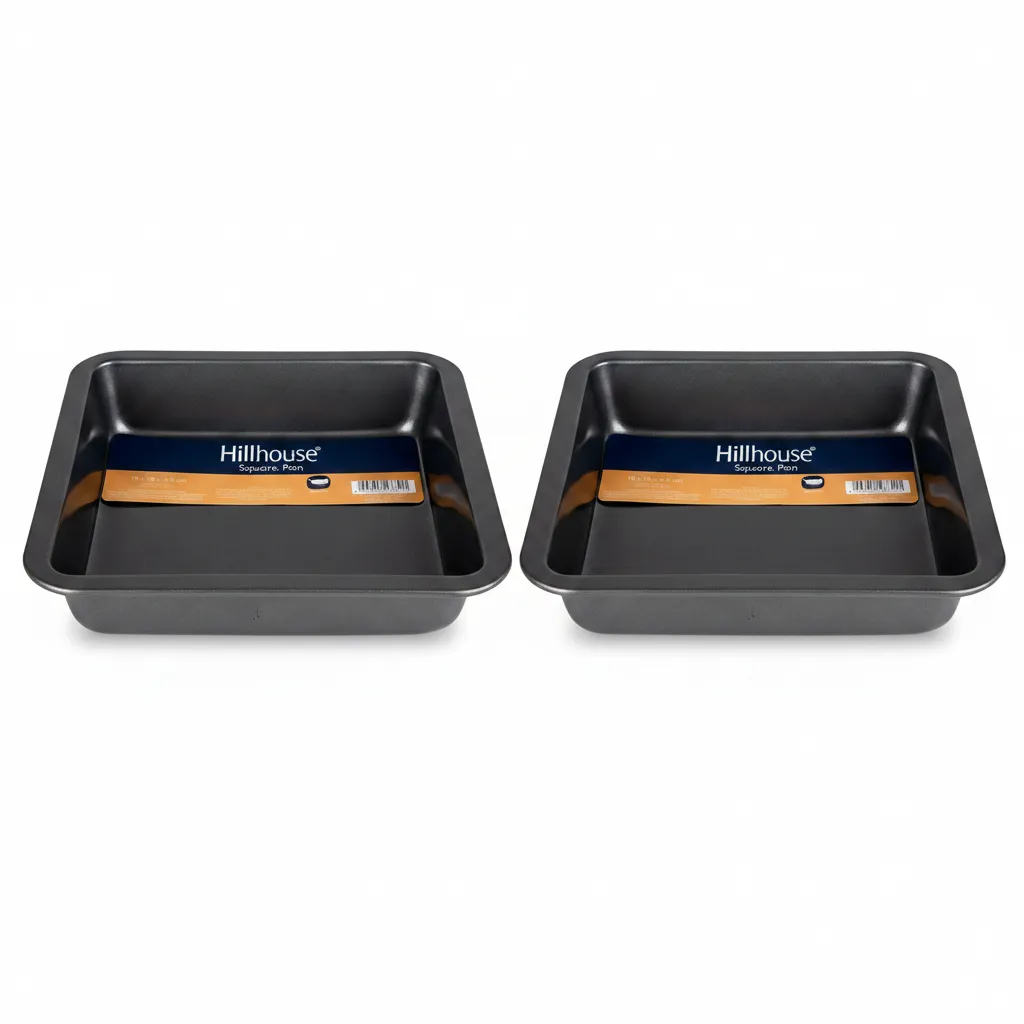 Hillhouse Non-Stick Square Bakeware Pan 18cm with 1.2L Capacity - 2 Pack
