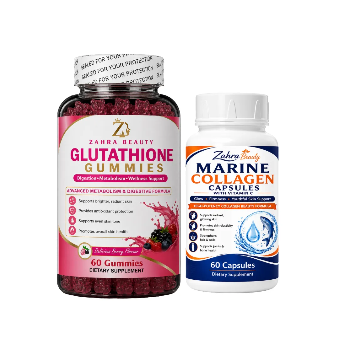 Glutathione Brightening Gummies & Marine Collagen + Vitamin C Capsules