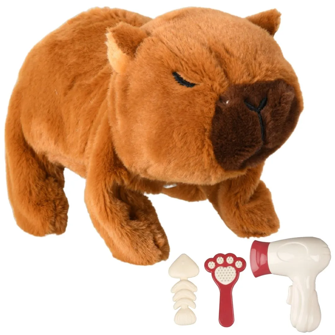 TEETO TOYS Electronic Pet Capybara Plush Toy - Toys for Toddlers - Brown