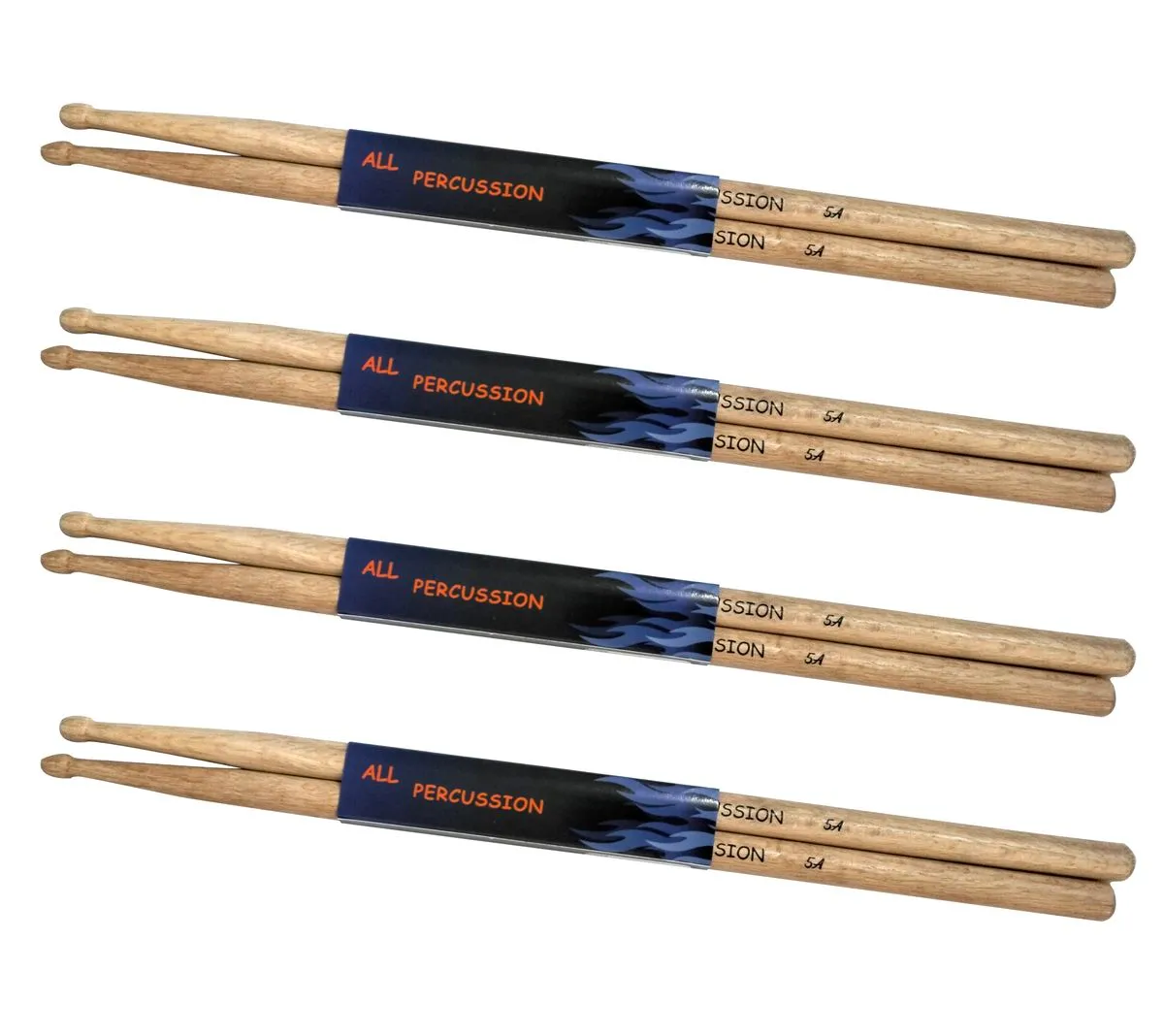 Bergen All Percussion D8-RBW5A - 5A Oak Drumsticks - Pack of 4