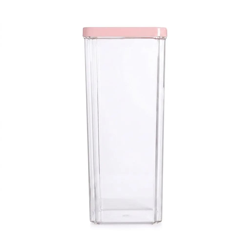 1950ml PET Plastic Kitchen Storage Container With Lid - Pink
