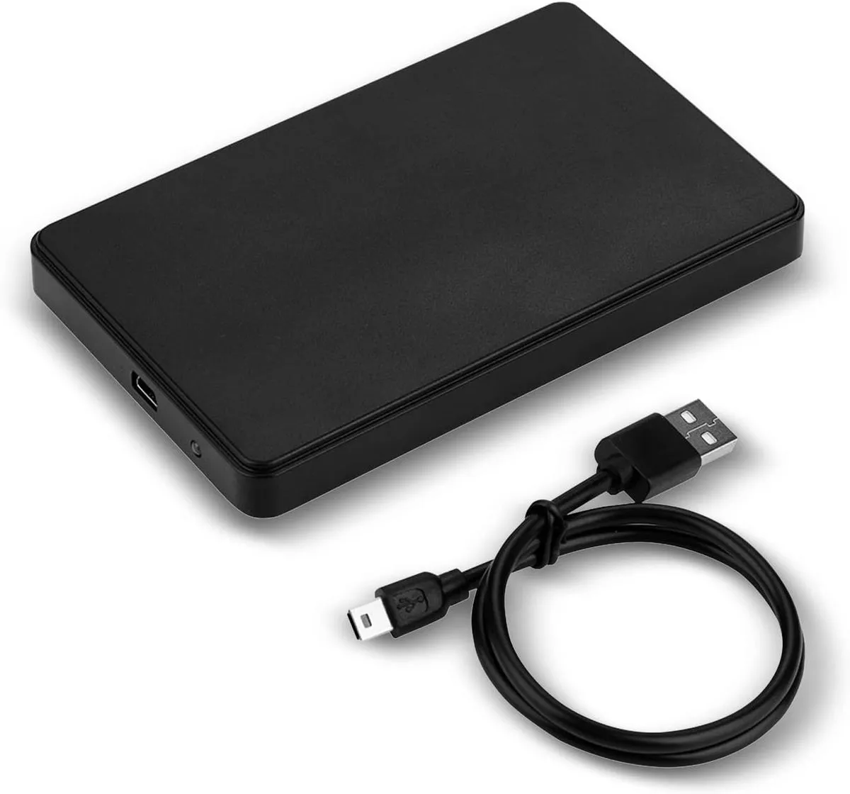 2.5" Portable Hard Drive Enclosure with Data Cable - Black