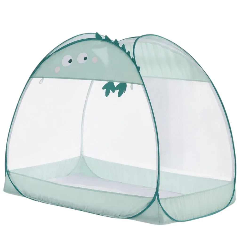 Baby Pop-Up Mosquito Net Tent With Dinosaur Design - Green
