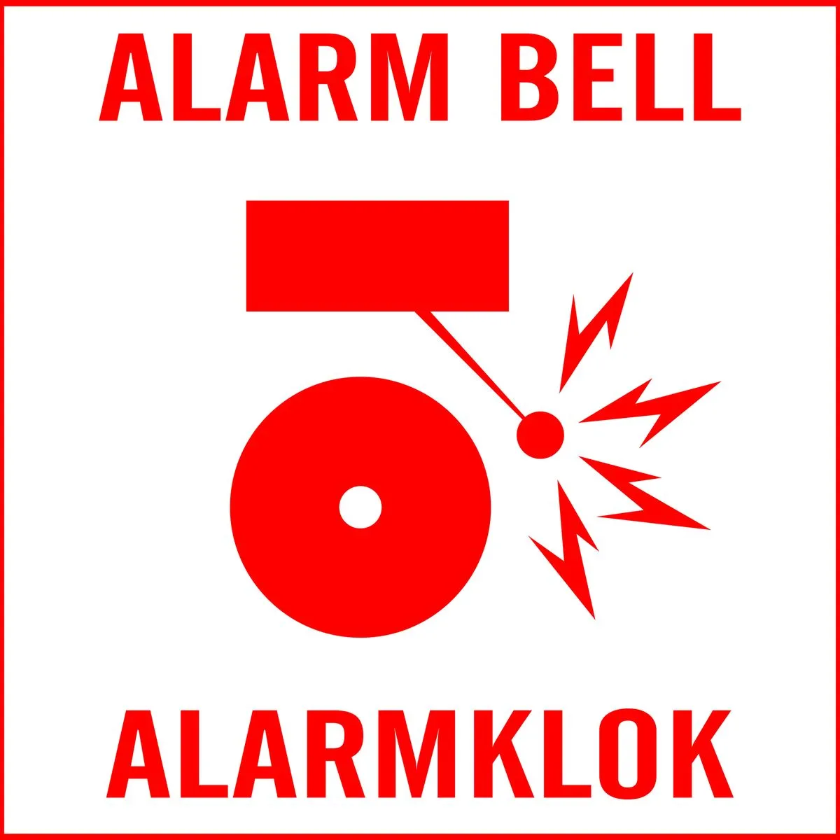 Alarm Bell Sign 29x29cm-2 Pack