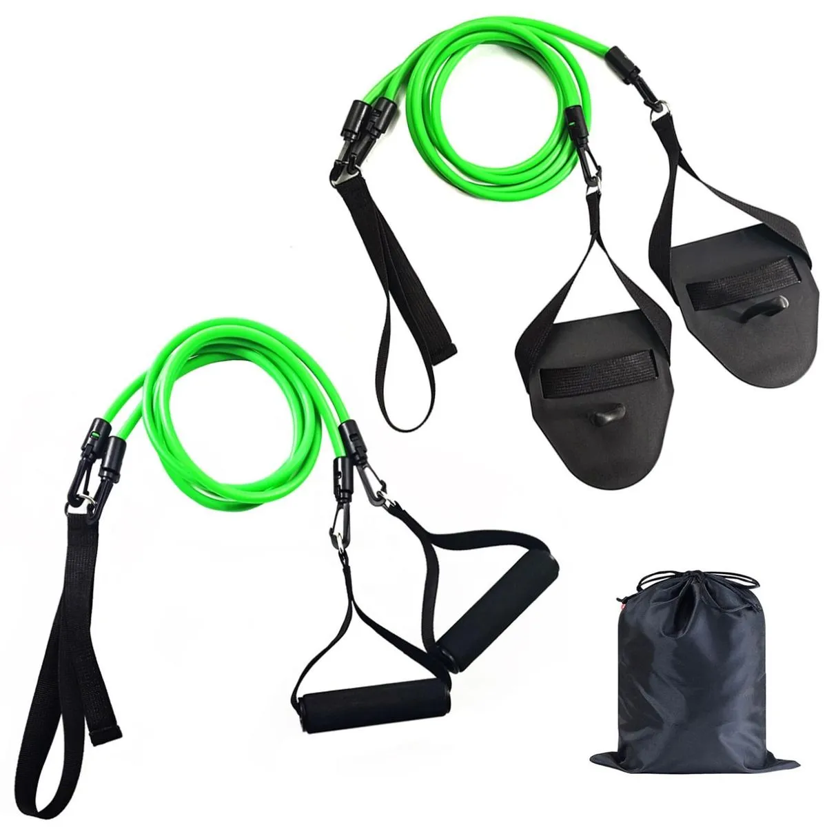 2 Pack Swim Training Belts Swimming Resistant Belts for Adult Pool Training - Green