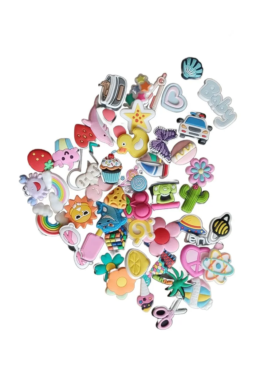 50 Pieces Unisex PVC Pin Buckle Shoe Charm s
