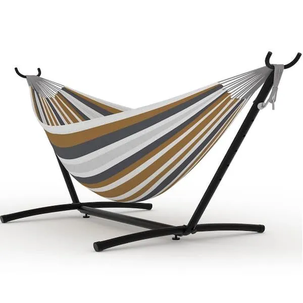 Double Freestanding Hammock With Heavy-Duty Steel Stand & Bag