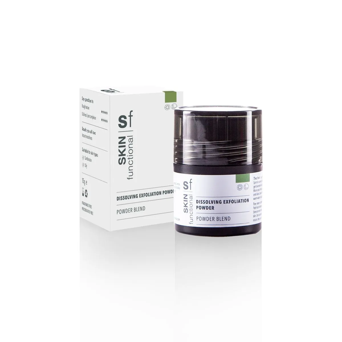 SKIN functional Exfoliating Powder, Salicylic Acid, Niaicnamide, Acne, Pigmentation, Ageing