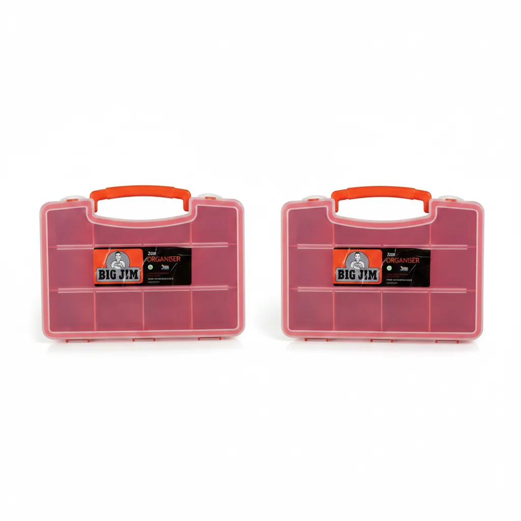 Big Jim Orange Tool Box - Compact 26cm x 18cm x 5cm Durable - 2 Pack