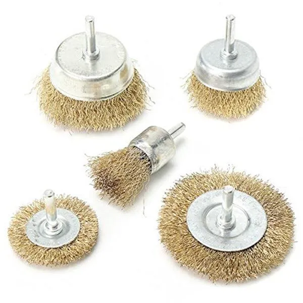5 Piece Steel Brush Set Multipurpose Wire Brush Attachments