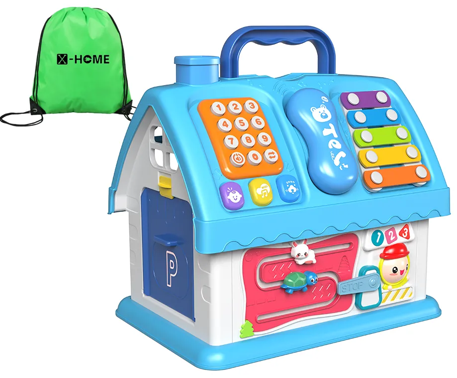 X-HOME Kids Toddler Activity Toy House Set -Educational - Shapes & Puzzles - Blue