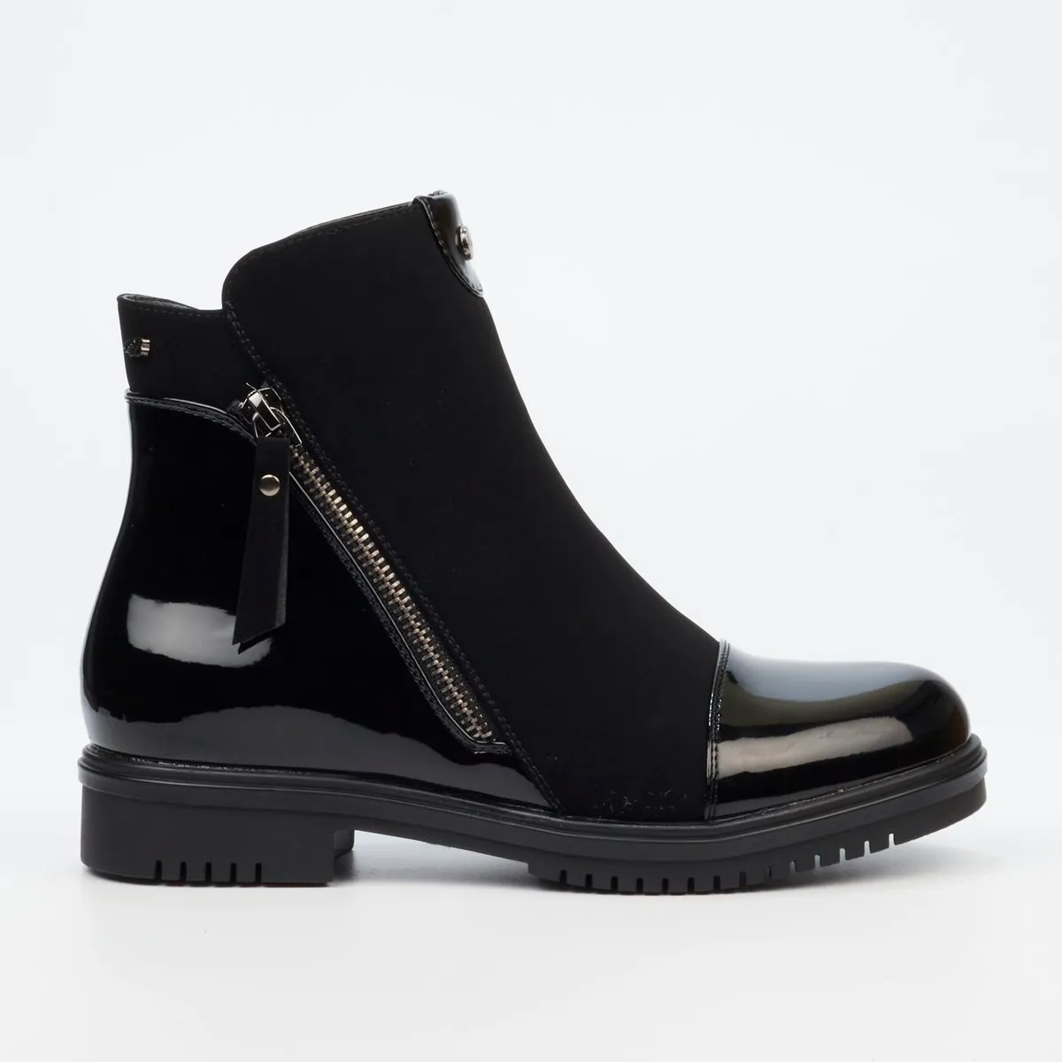 Miss Black Radar 1 Women Faux Nubuck / Faux Leather Ankle Boots - Black