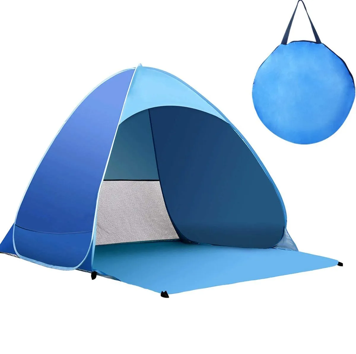 Automatic Pop-Up Beach Tent - Lightweight for 2-3 People - Blue