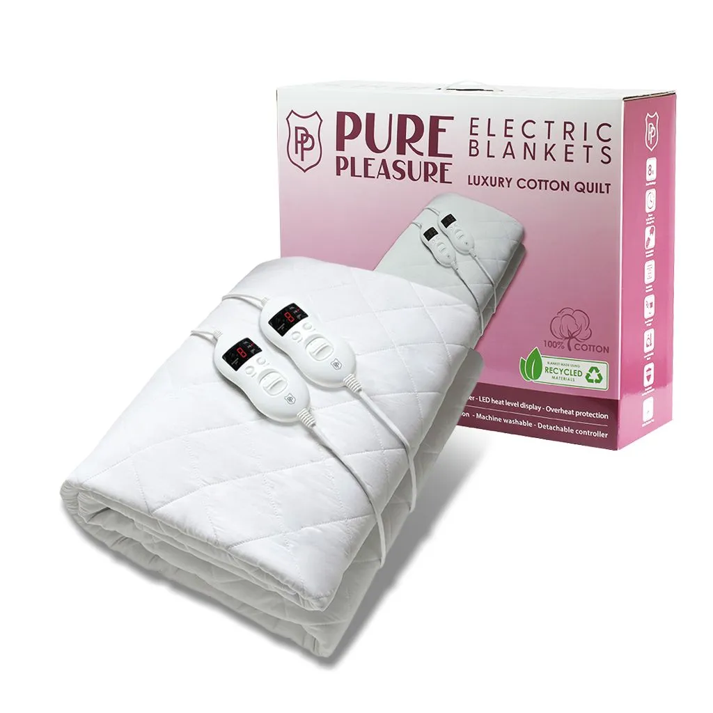 PURE PLEASURE King | Cotton Quilt | Fitted Electric Blanket W/ Skirt