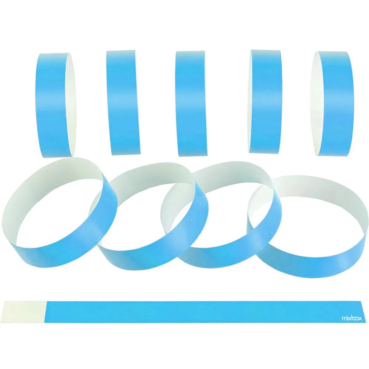 Mix Box Paper Ticket Wristbands for Event/Concert/Party (600 PCS) - Baby Blue