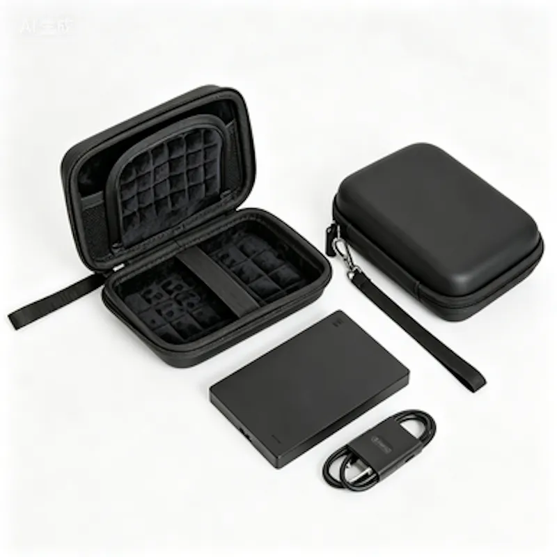 2.5-inch Portable hard drive protective case, portable external hard drive - Black
