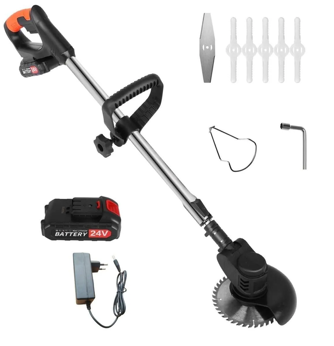 Touching Moment Rechargeable 24 V Electric Grass Mower - Black