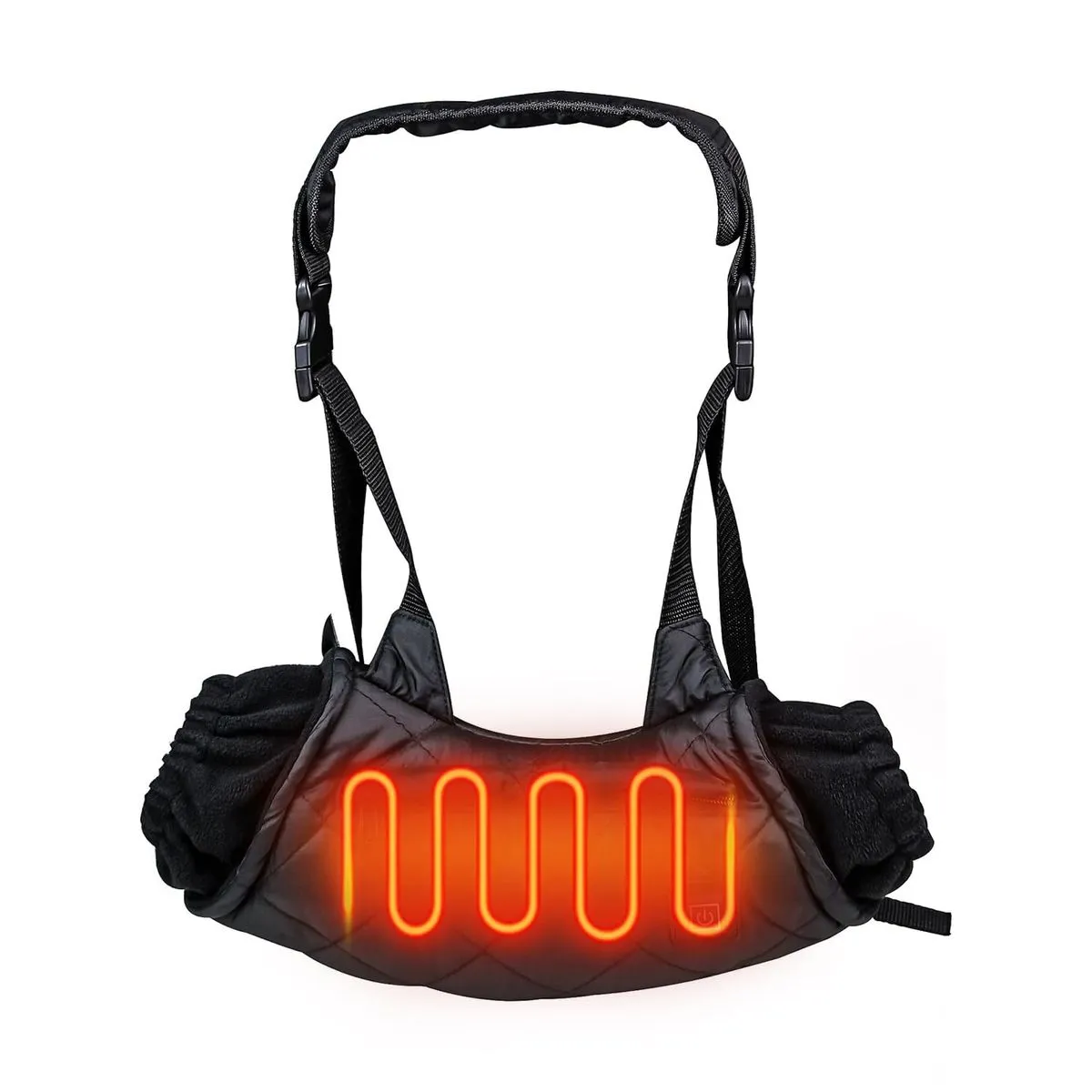 USB Electric Heated Hand Muff Winter Warmer Pouch Gloves - Black