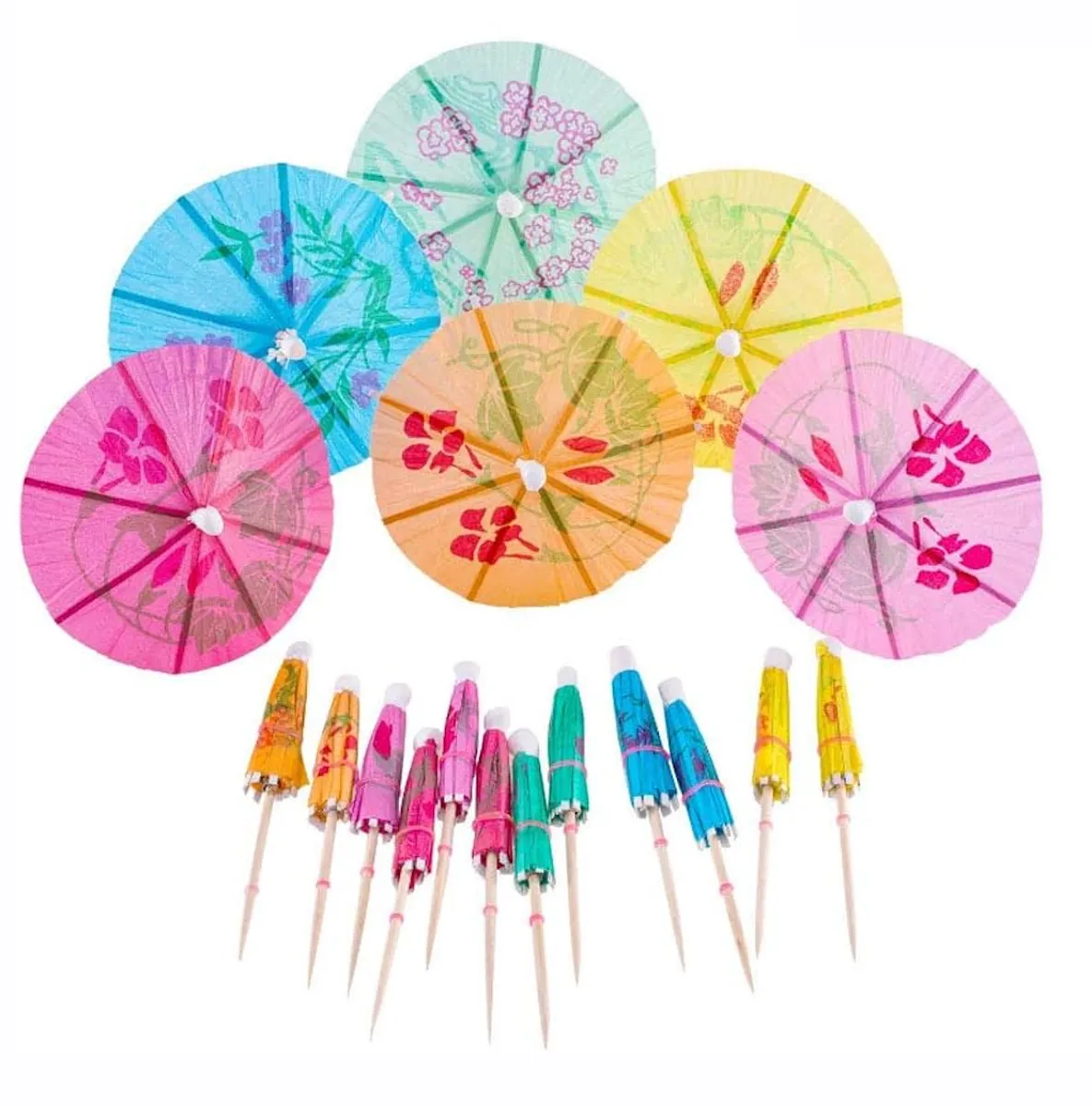 Decor Party Paper Umbrella Cocktail Decoration Parasols 50pc