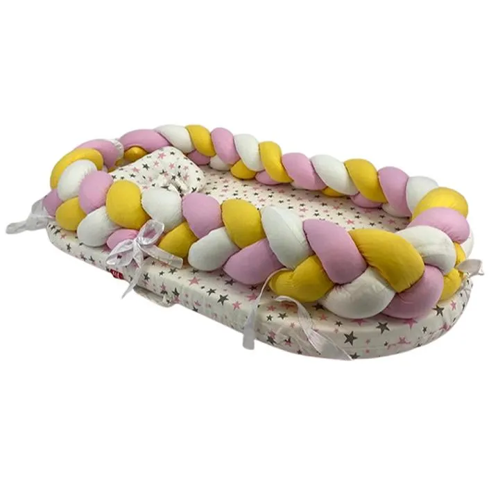 Portable Oval Baby Crib with Pillow