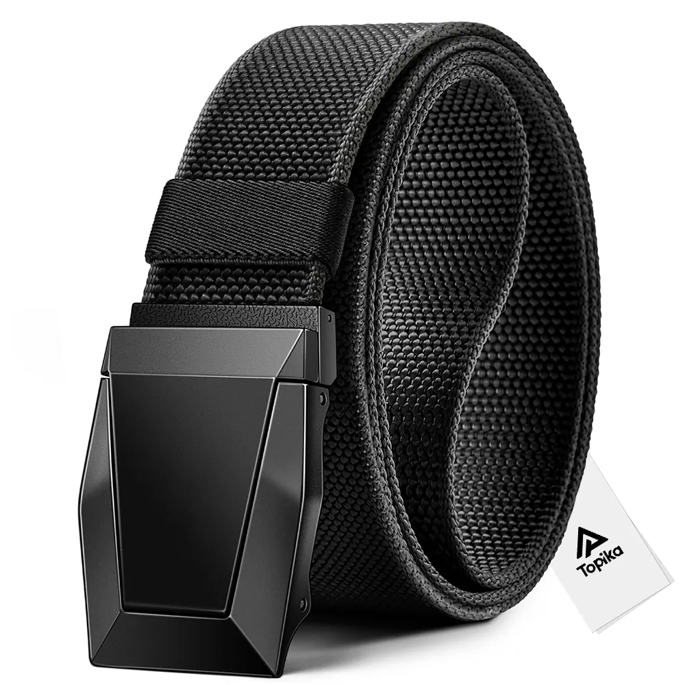Topika Tactical Belt Men's Belts, Stretch Nylon Quick Release Belt 96-125cm