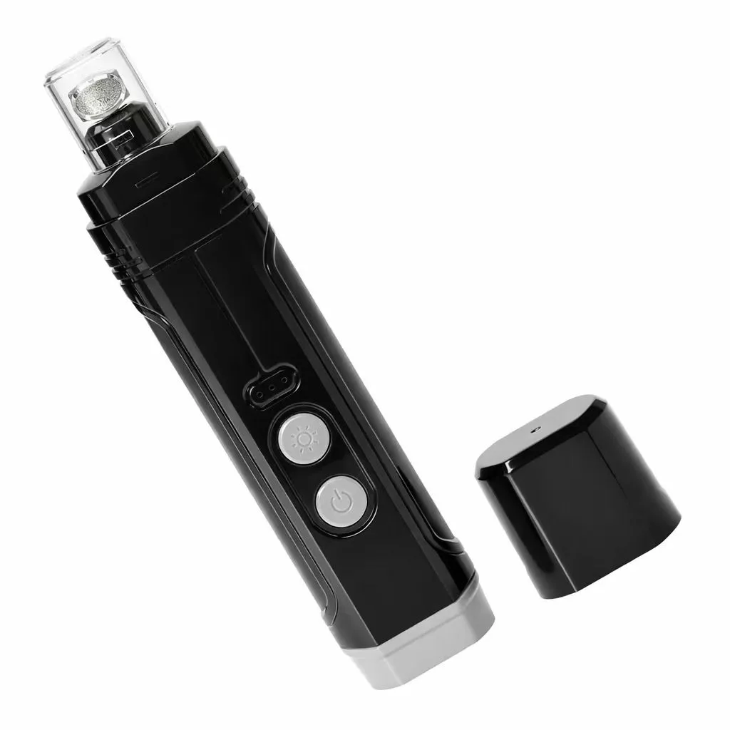 3-Speed Rechargeable Pet Nail Grinder with LED Light for All Pet Sizes - Black