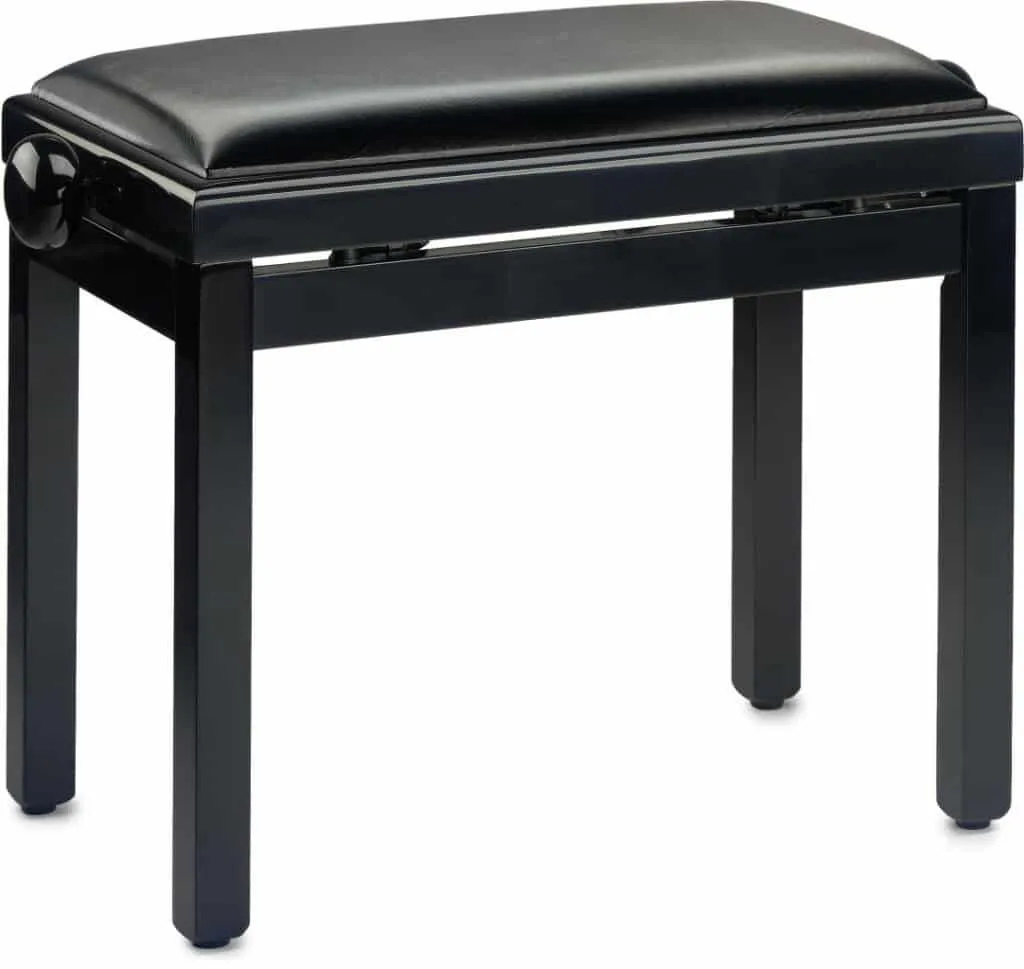 STAGG PB39 Black Piano bench with Black Vinyl Top - Gloss Black