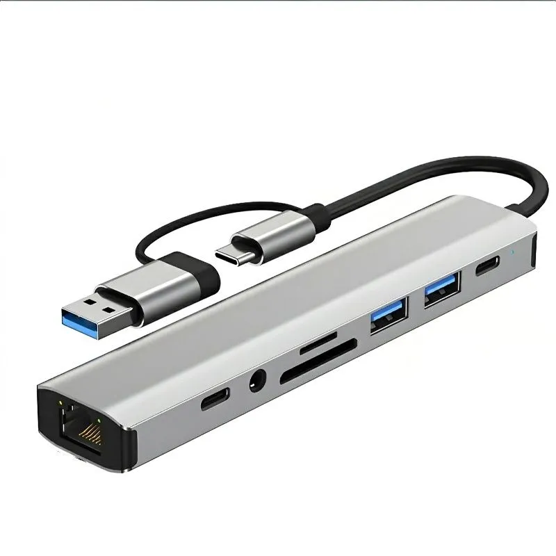 BezosMax 9 in 1 USB C Hub, RJ45 Ethernet Port & Dual Connector Dock Station