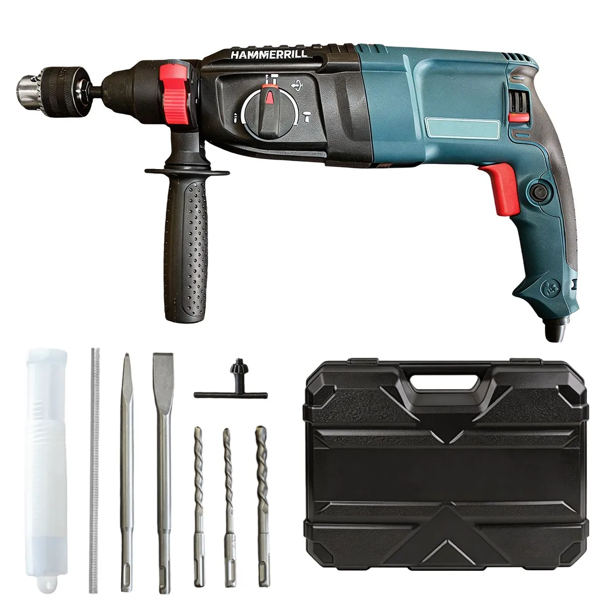 Rotary Hammer Drill, 3in1 Electric Hammer for Concrete, Stone, Metal & Wood