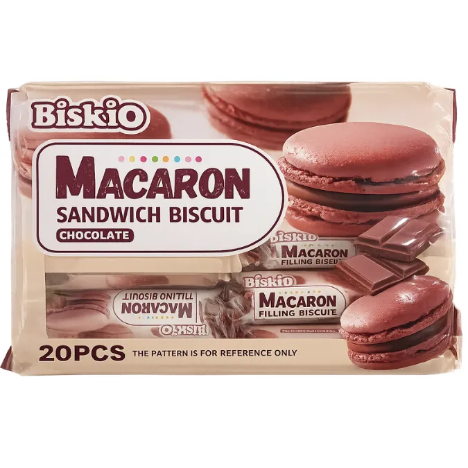 Macaron Sandwich Biscuit - Chocolate Flavour - Biskio (20pcs)