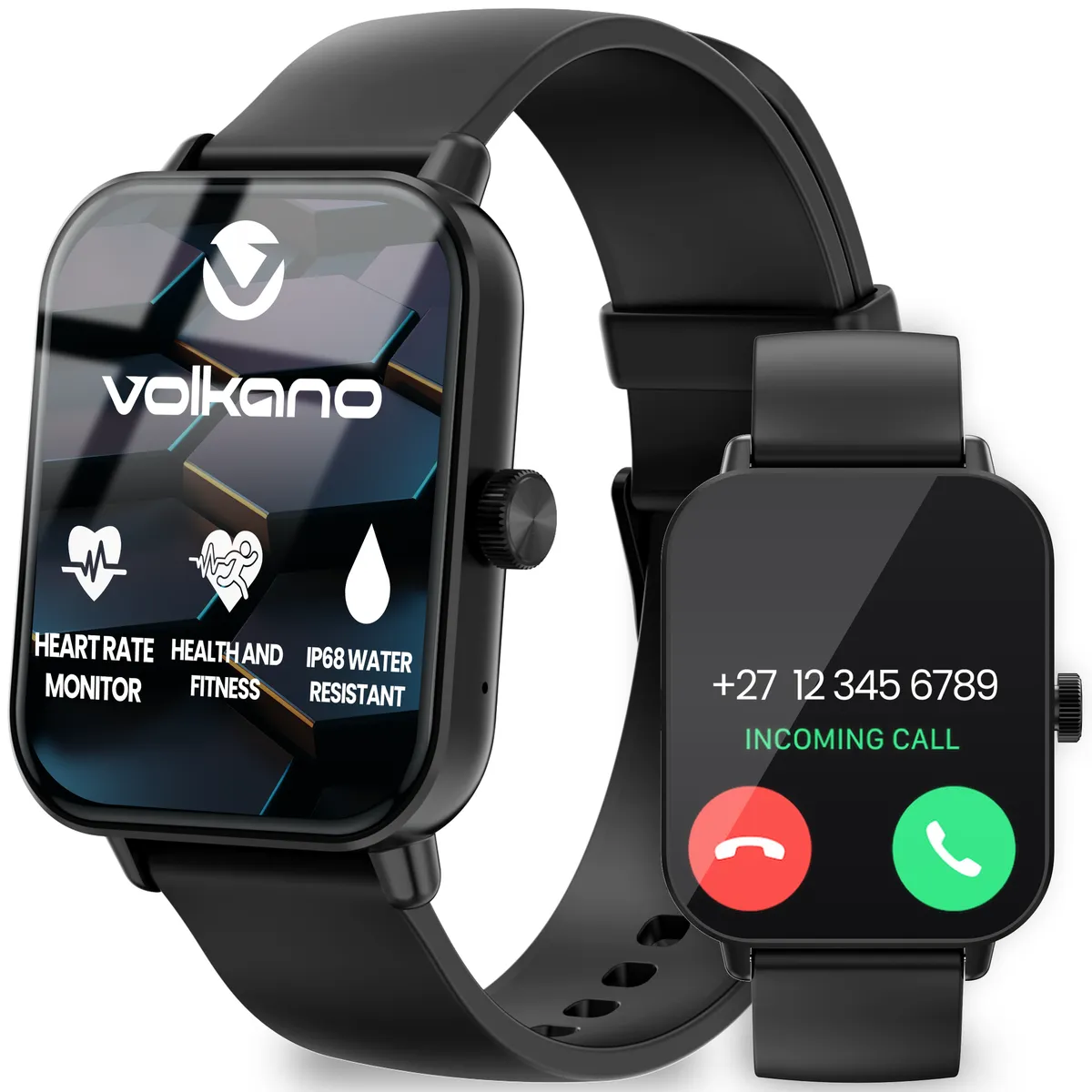 Volkano Chroma Series Smartwatch with Bluetooth Calling for Android & iOS - Black