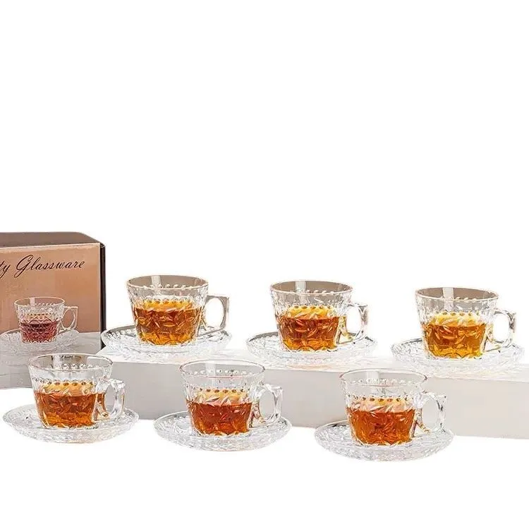 Cup & Saucer Set 12 Piece Glass Espresso Vela - YJA-125